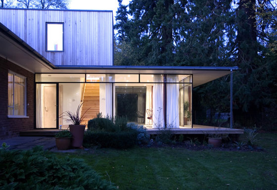 Award-winning contemporary extension to a 1950's style house.