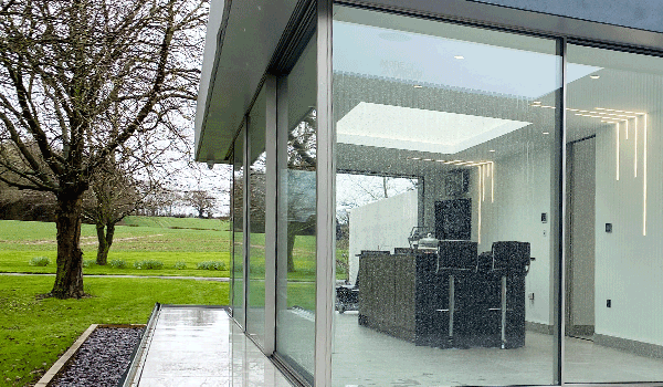 The showroom at Sightline Aluminum Glazing Systems demonstrates the 'wow' factor of state-of-the-art glazing.