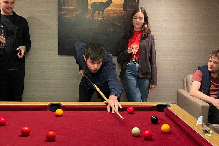 It was a very serious matter once the team started playing Killer. There were some tense moments around the pool table.